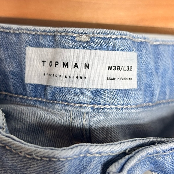 Topman Blue Stretch Skinny Jeans - Picture 4 of 5